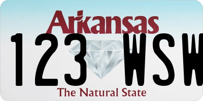 AR license plate 123WSW