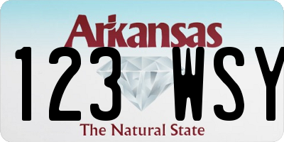 AR license plate 123WSY