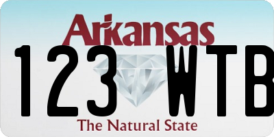 AR license plate 123WTB