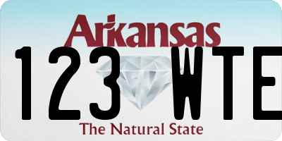 AR license plate 123WTE