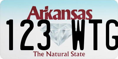 AR license plate 123WTG