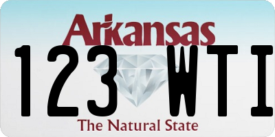 AR license plate 123WTI