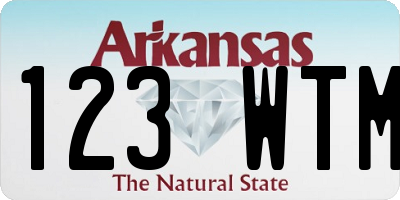 AR license plate 123WTM