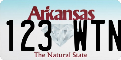 AR license plate 123WTN