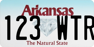 AR license plate 123WTR