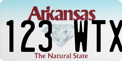 AR license plate 123WTX