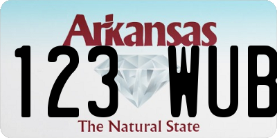 AR license plate 123WUB
