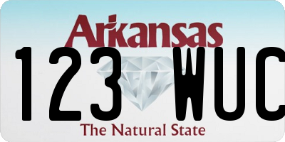 AR license plate 123WUC
