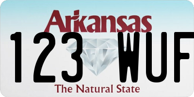 AR license plate 123WUF