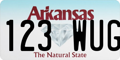 AR license plate 123WUG