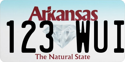 AR license plate 123WUI