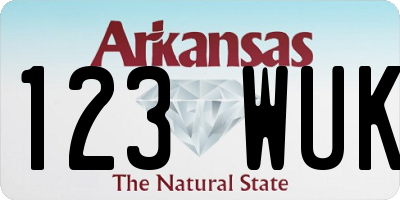 AR license plate 123WUK