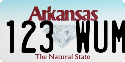 AR license plate 123WUM