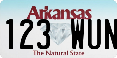 AR license plate 123WUN