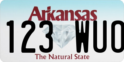 AR license plate 123WUO
