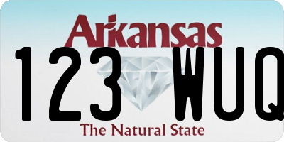 AR license plate 123WUQ