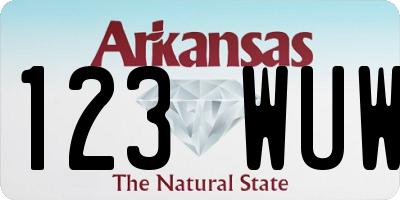 AR license plate 123WUW