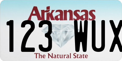 AR license plate 123WUX
