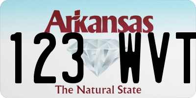 AR license plate 123WVT