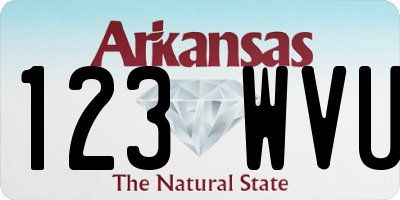 AR license plate 123WVU