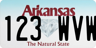 AR license plate 123WVW