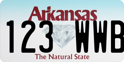 AR license plate 123WWB