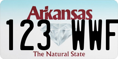 AR license plate 123WWF