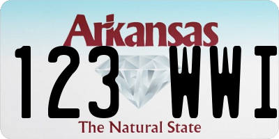 AR license plate 123WWI