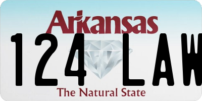 AR license plate 124LAW
