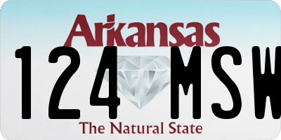 AR license plate 124MSW