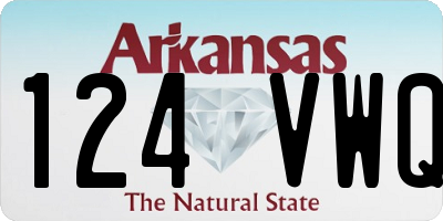 AR license plate 124VWQ