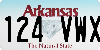 AR license plate 124VWX
