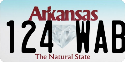 AR license plate 124WAB
