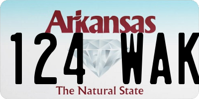 AR license plate 124WAK