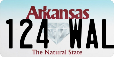 AR license plate 124WAL