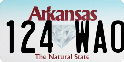 AR license plate 124WAO