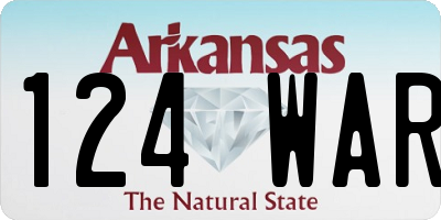 AR license plate 124WAR