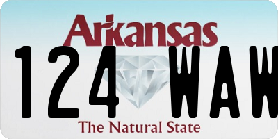 AR license plate 124WAW