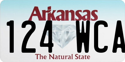 AR license plate 124WCA