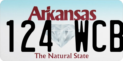 AR license plate 124WCB