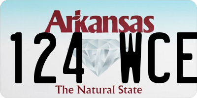 AR license plate 124WCE