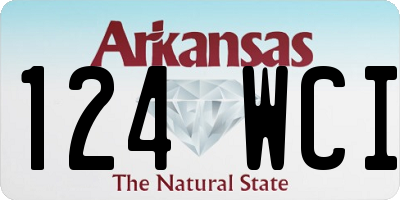 AR license plate 124WCI