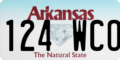 AR license plate 124WCO