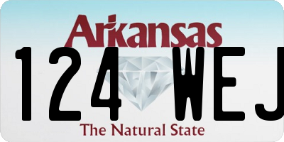 AR license plate 124WEJ