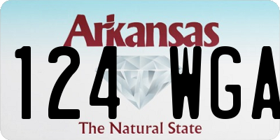 AR license plate 124WGA