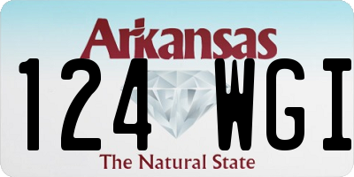 AR license plate 124WGI