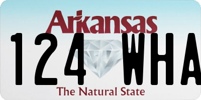 AR license plate 124WHA