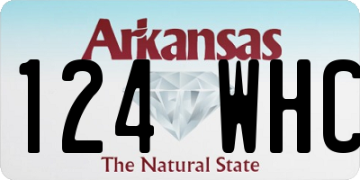AR license plate 124WHC