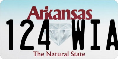 AR license plate 124WIA