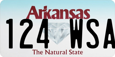 AR license plate 124WSA